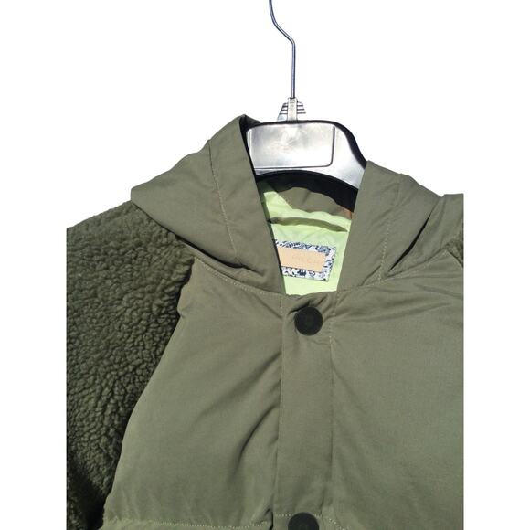 Pilcro Womens Swing Puffer Jacket Size L Green Teddy Coat Boho Gorpcore Outdoor - Picture 8 of 13